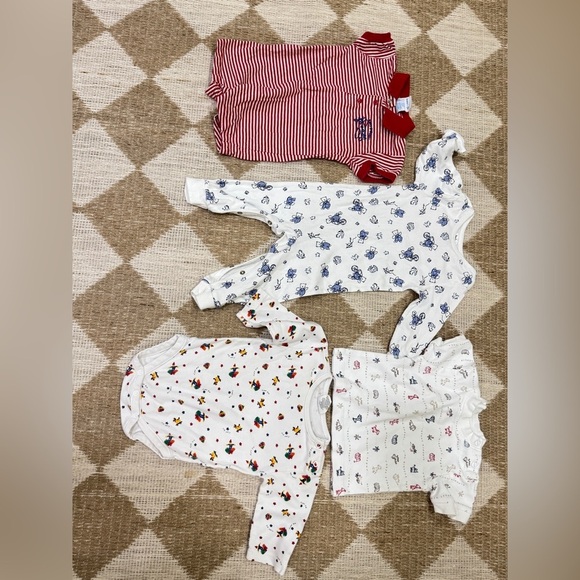 Lot 90s OshKosh B’Gosh baby onesie romper coverall embroidered boy teddy bear - Picture 1 of 9